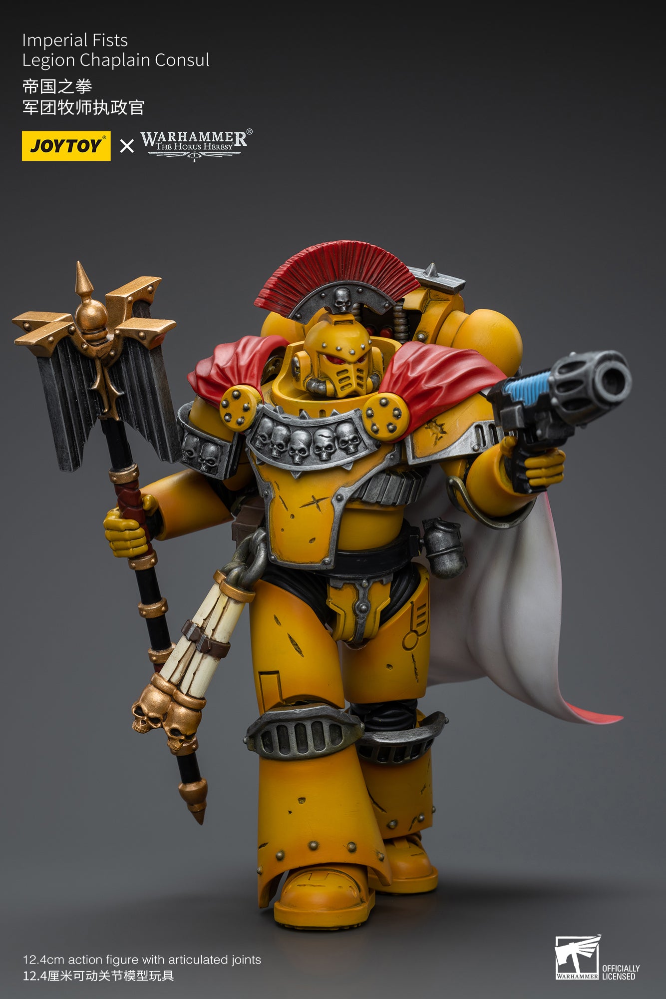 JOYTOY 1/18 Scale Warhammer 40K The Horus Heresy Imperial Fists Legion Chaplain Consul Action Figure - Collectible Model for Warhammer Fans & Tabletop Gaming Enthusiasts
