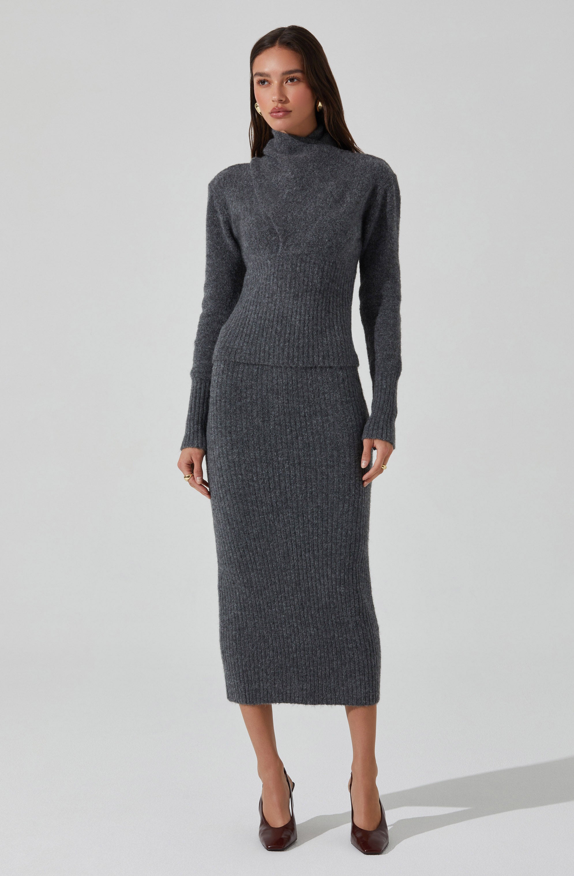 Neve High Neck Crossover Sweater for Women - Soft Knit Turtleneck Pullover - Winter Warm Casual Wear for Office, Date Night & Holiday Outfits