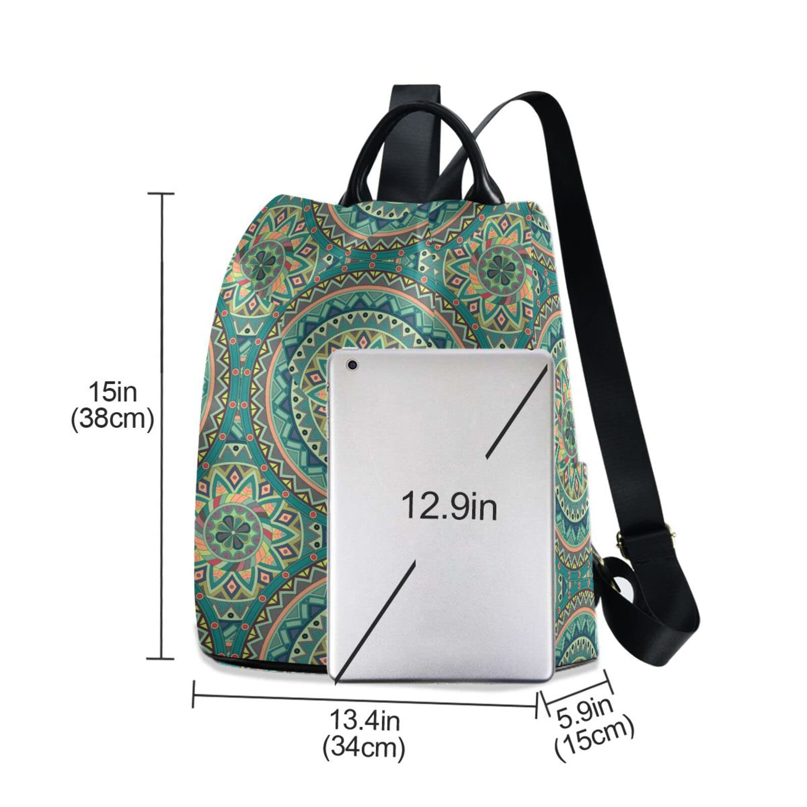 ALAZA Women's Mandala Floral Tribal Backpack Purse - Stylish Casual Daypack for Travel, College, Work & Business | Perfect Shoulder Bag for Everyday Use, Commuting & Weekend Adventures