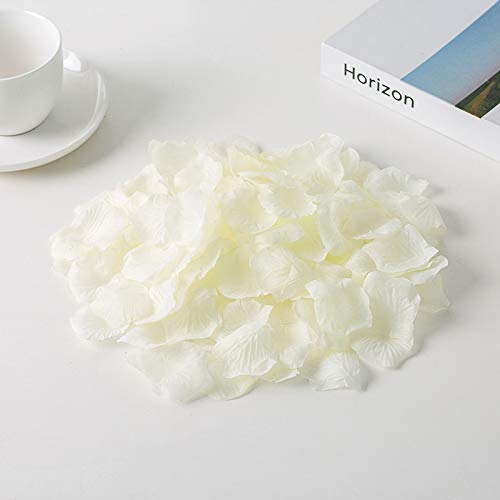 HongyiTime 1200 PCS Artificial Silk Rose Petals - Ivory Fake Flowers for Wedding Decorations, Romantic Nights, Party & Event Centerpieces - Perfect for Aisle Scattering, Table Decor, Vase Filling
