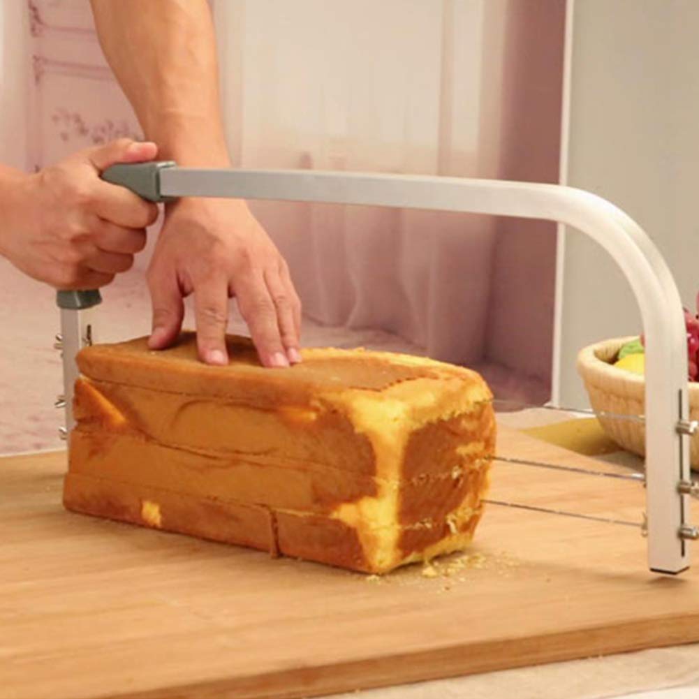 Alvinlite Adjustable Cake Leveler & Slicer - 3 Blades Stainless Steel Cake Cutter for Layering, Leveling, and Slicing - Perfect for Home Bakers, Wedding Cakes, and Pastry Shops