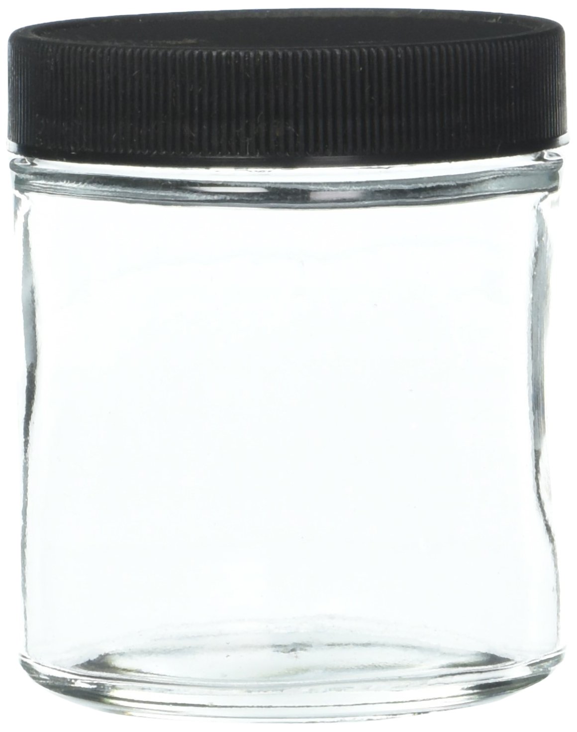 4 oz Clear Straight Sided Round Glass Jar with 58-400 Polypropylene Cap & PTFE Disc - Pack of 24 | Ideal for DIY Crafts, Candle Making, Cosmetic Containers & Food Storage