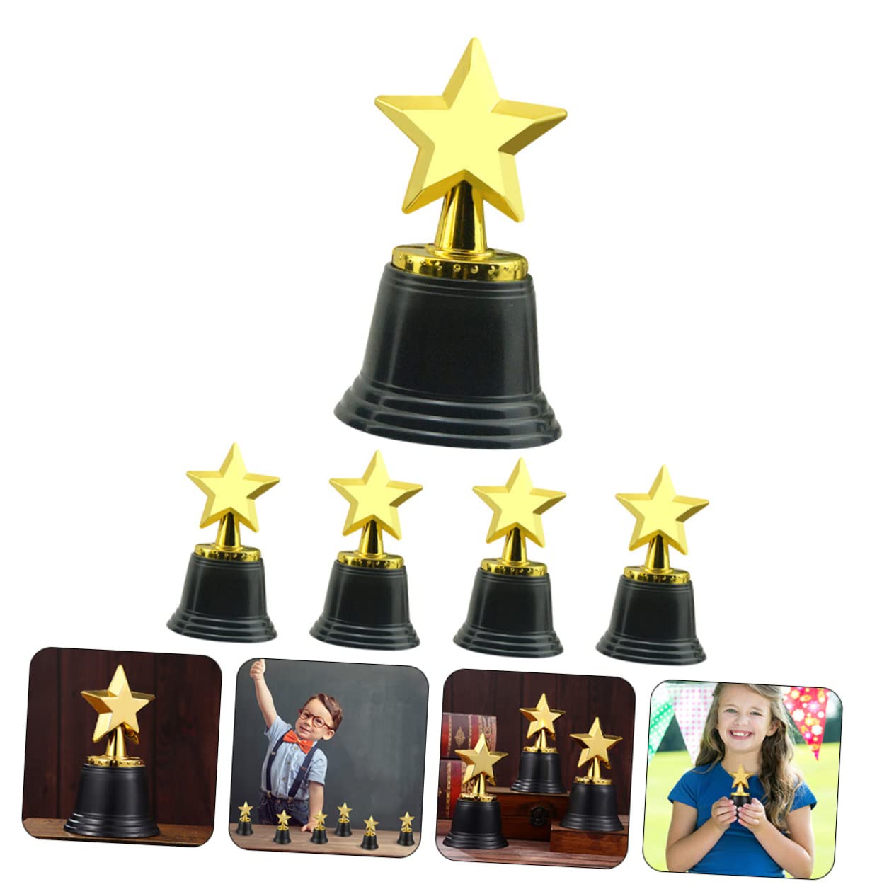 Kids Sports Trophy Set - 12 Pack Plastic Award Trophies for Children's Games, Competitions & Party Prizes | Perfect for Soccer, Basketball, Baseball Tournaments & School Award Ceremonies