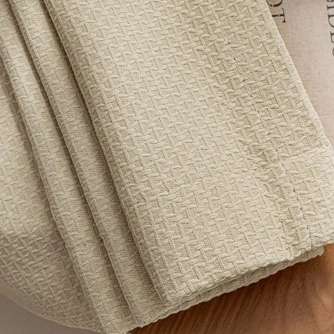 Blake Chenille Basketweave Blackout Curtains for Bedroom - Custom Room Darkening Window Drapes for Home Theater & Nursery
