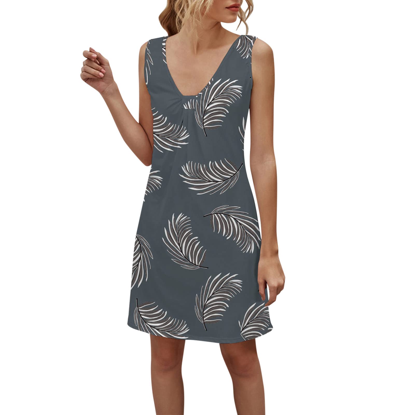 Sexy Sleeveless Mini Dress for Women - Casual Beach & Summer Party Dress with V-Neck - Perfect for Vacations, Night Out, and Date Nights