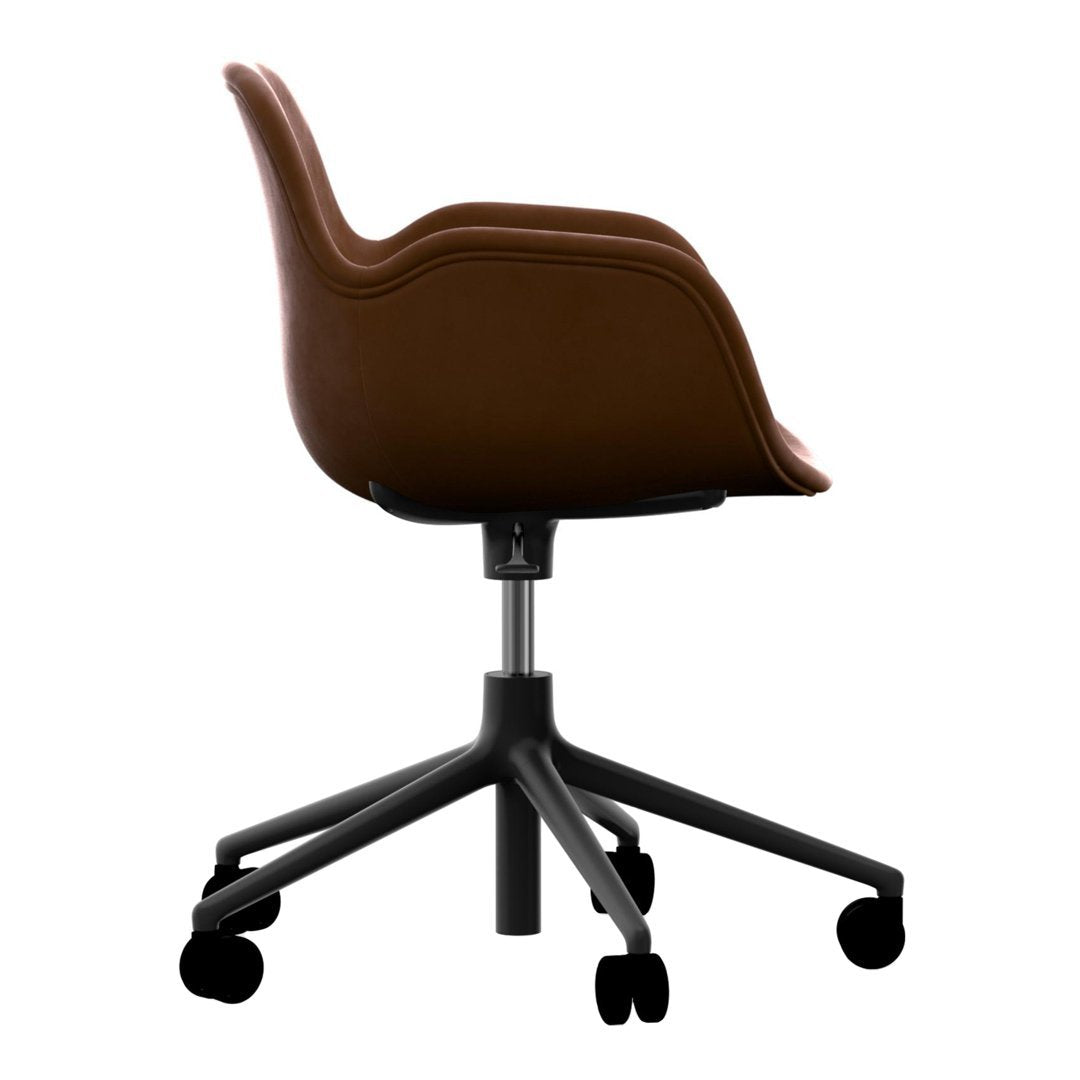 Ergonomic Form Armchair with 5W Swivel Base & Gas Lift Mechanism - Upholstered Office Chair for Home & Workspace Comfort