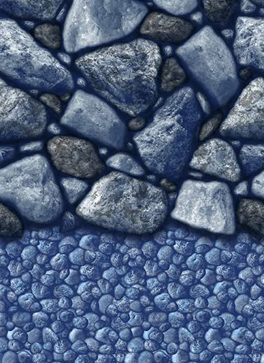 Western Pacific Uni-Bead Above Ground Pool Liner 12 Ft Round x 54 Inch Height - Ocean Blue Boulder Beach Design - 20 Year Warranty - for Hard Sided Above Ground Pools | Perfect for Backyard Swimming, Summer Relaxation & Family Fun