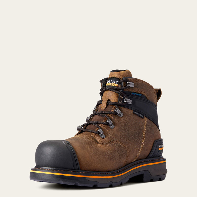 Stump Jumper 6 Waterproof Composite Toe Work Boots - Men's Safety Shoes for Construction, Hiking & Outdoor Work - OSHA Approved Slip Resistant Work Boots