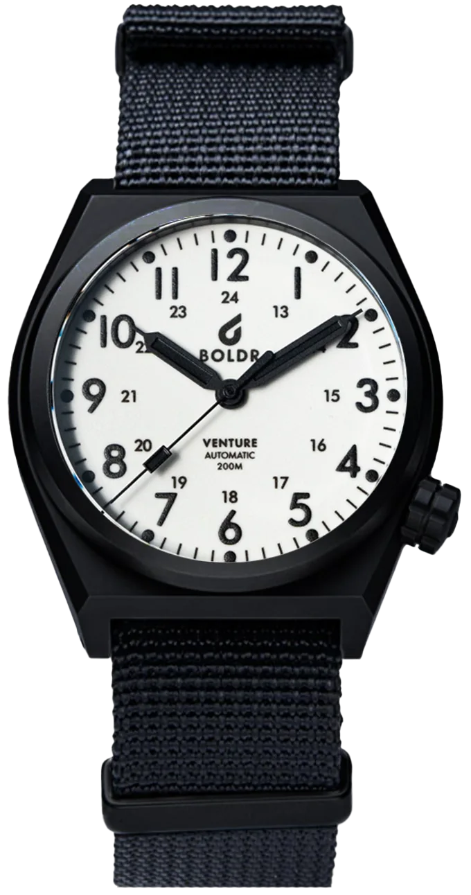 BOLDR Venture Blue Moon Automatic Watch - Stainless Steel Diver's Watch for Men - Waterproof & Shock Resistant - Perfect for Diving, Swimming, and Outdoor Adventures