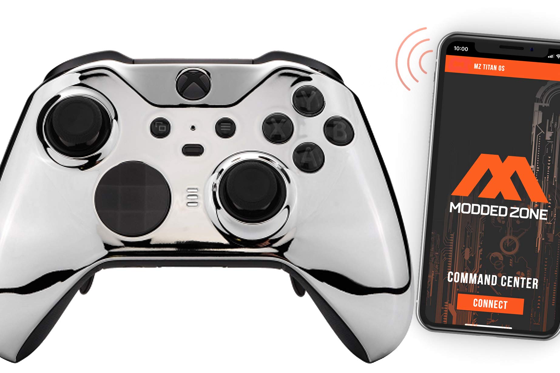 Modded Zone Custom Xbox ONE Elite Series 2 Controller with 3.5mm Jack - Premium Gaming Controller for FPS, Battle Royale & Competitive Shooters (Multiple Designs) - Perfect for Esports, Streaming & Pro Gamers (Chrome Silver)