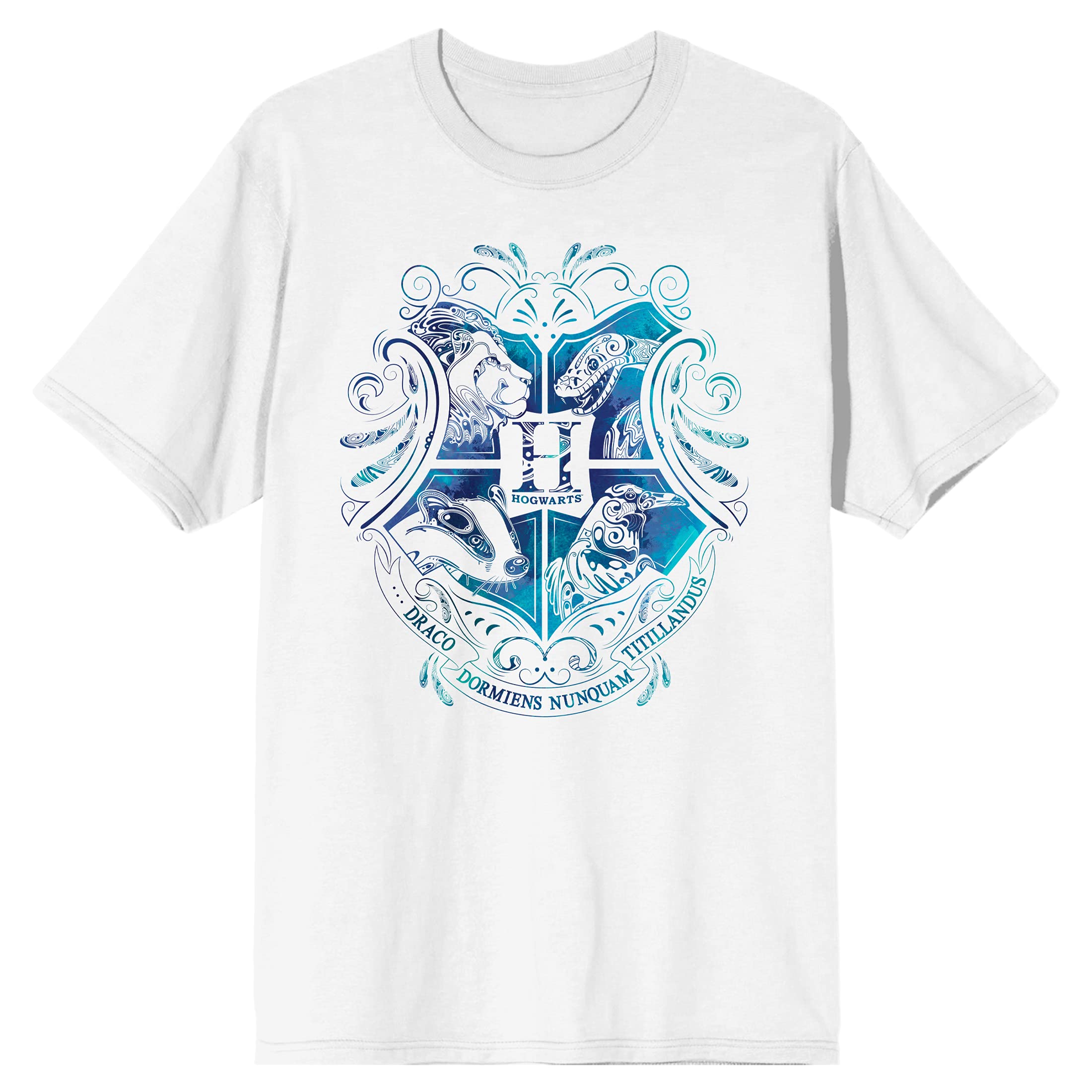 Hogwarts House Crest White Short Sleeve T-Shirt - Harry Potter Merchandise for Fans | Casual Wear & Cosplay