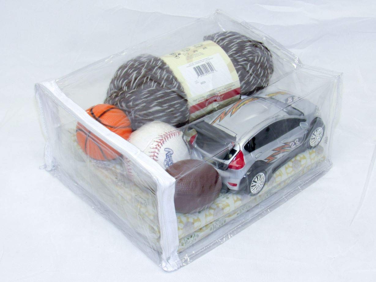 2-Pack Heavy Duty Clear Vinyl Storage Bags with Zipper - 9