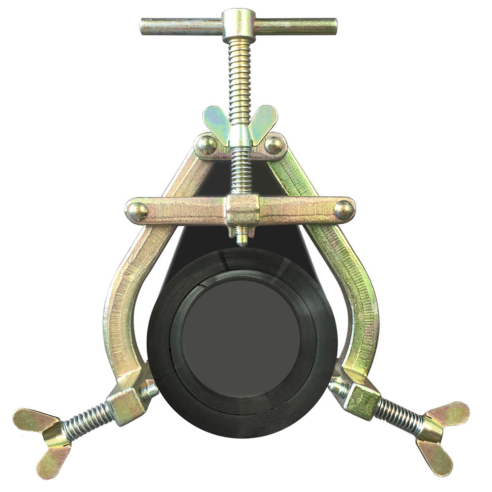 B&B Pipe Tools 1226 5-9 Inch King Forged Steel Pipe Clamp - Heavy Duty Plumbing & HVAC Installation Tool for Secure Pipe Connections