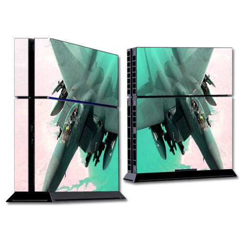 MightySkins Custom Vinyl Skin Wrap Sticker for Sony PlayStation 4 (PS4) Console - Fighter Jet Design | Protective Decal Cover | Easy to Apply & Remove | Perfect for Gaming Setups & Home Decor