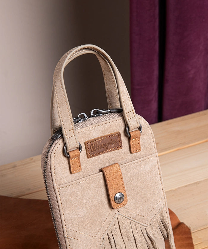 Wrangler Fringe Western Mini Crossbody Bag for Women - Stylish Cowgirl Purse with Adjustable Strap - Perfect for Concerts, Rodeos & Country Music Festivals