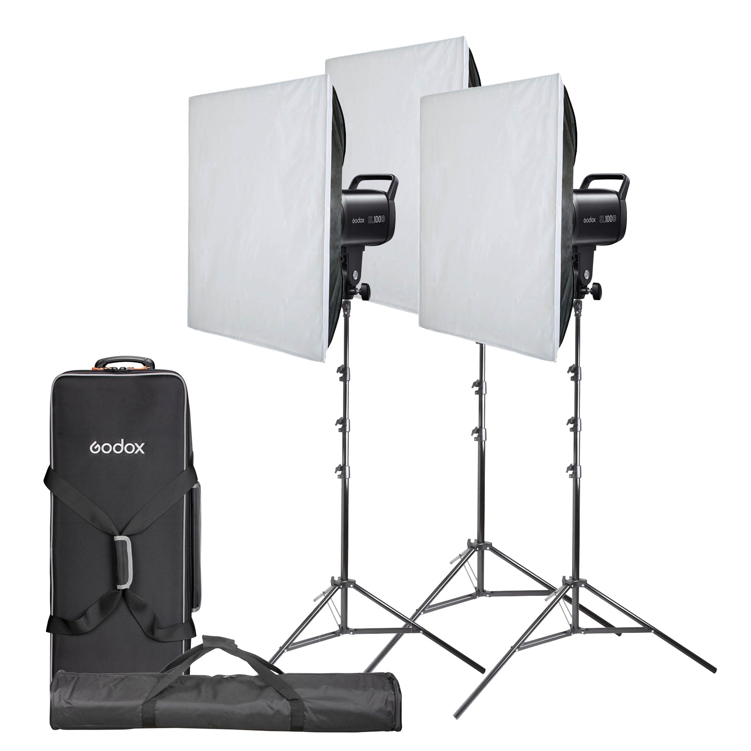 Godox SL100D 3-Head LED Softbox Lighting Kit for Photography, Video & Studio - Perfect for YouTube, TikTok, Live Streaming & Product Shoots