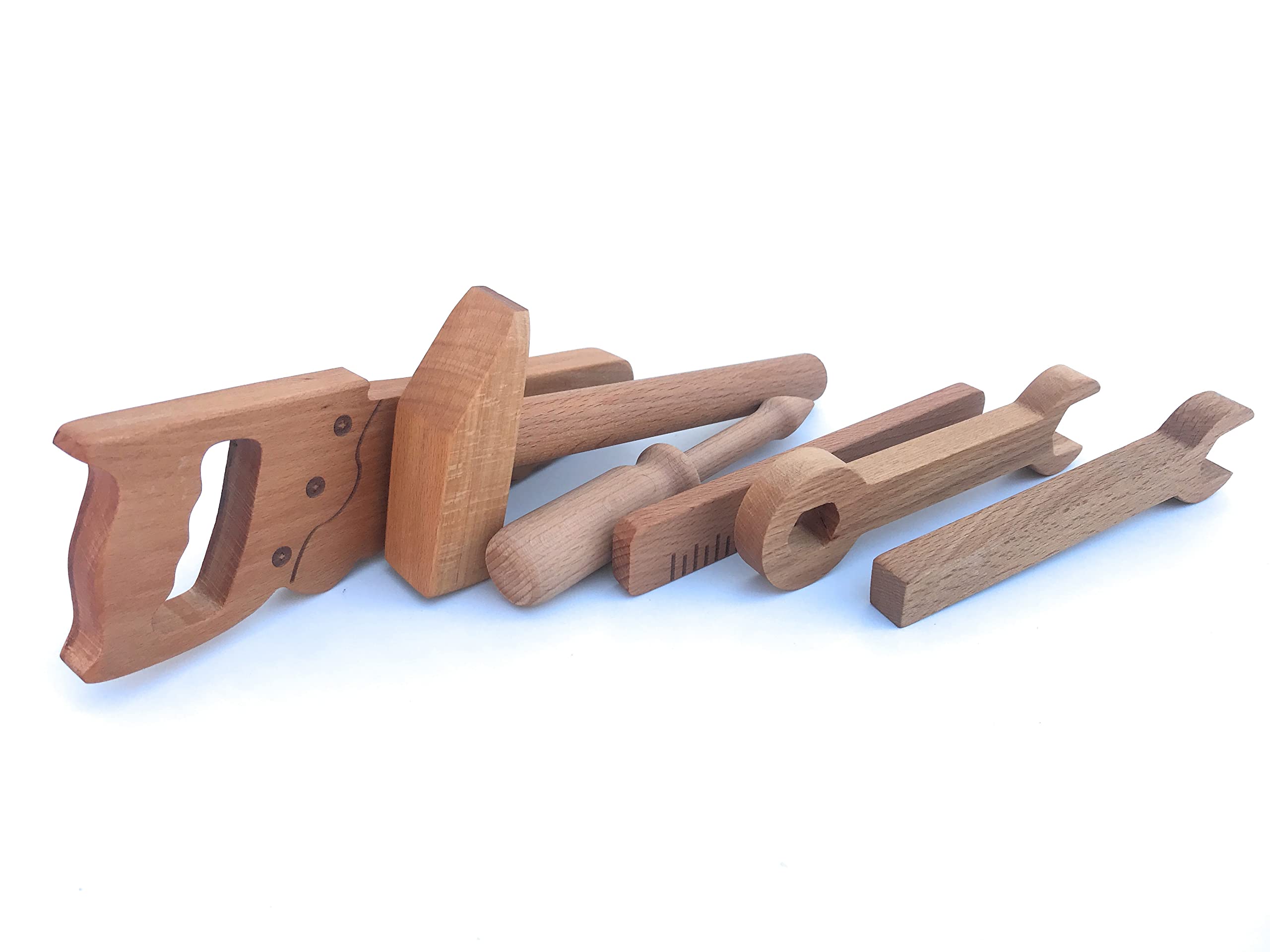 Wooden Tool Set for Kids - Toddler Tool Kit with Wooden Tool Box | Montessori Toys, Eco-Friendly & Organic Baby Shower Gift | Perfect for Pretend Play, Early Learning & DIY Projects