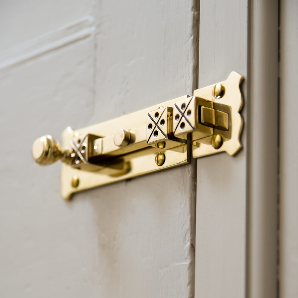 Vintage Polished Antique Brass Cabinet & Furniture Hardware - Arts & Crafts Style Decorative Bolts for DIY Home Restoration & Vintage Furniture Repair