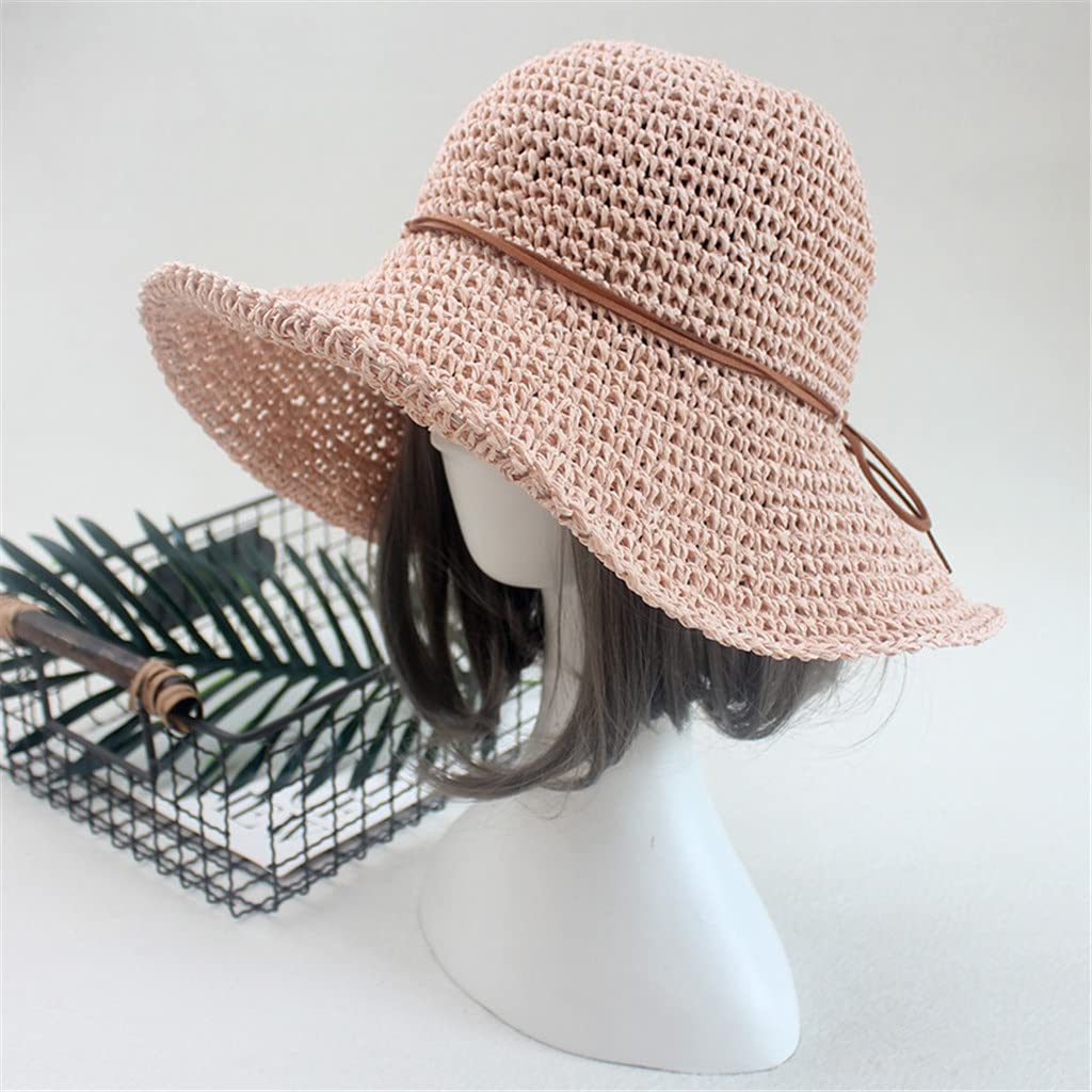 Stylish Women's Bowknot Raffia Straw Sun Hat - Wide Brim Foldable Summer Beach Hat for Ladies - Perfect for Outdoor Activities, Vacations & Sun Protection