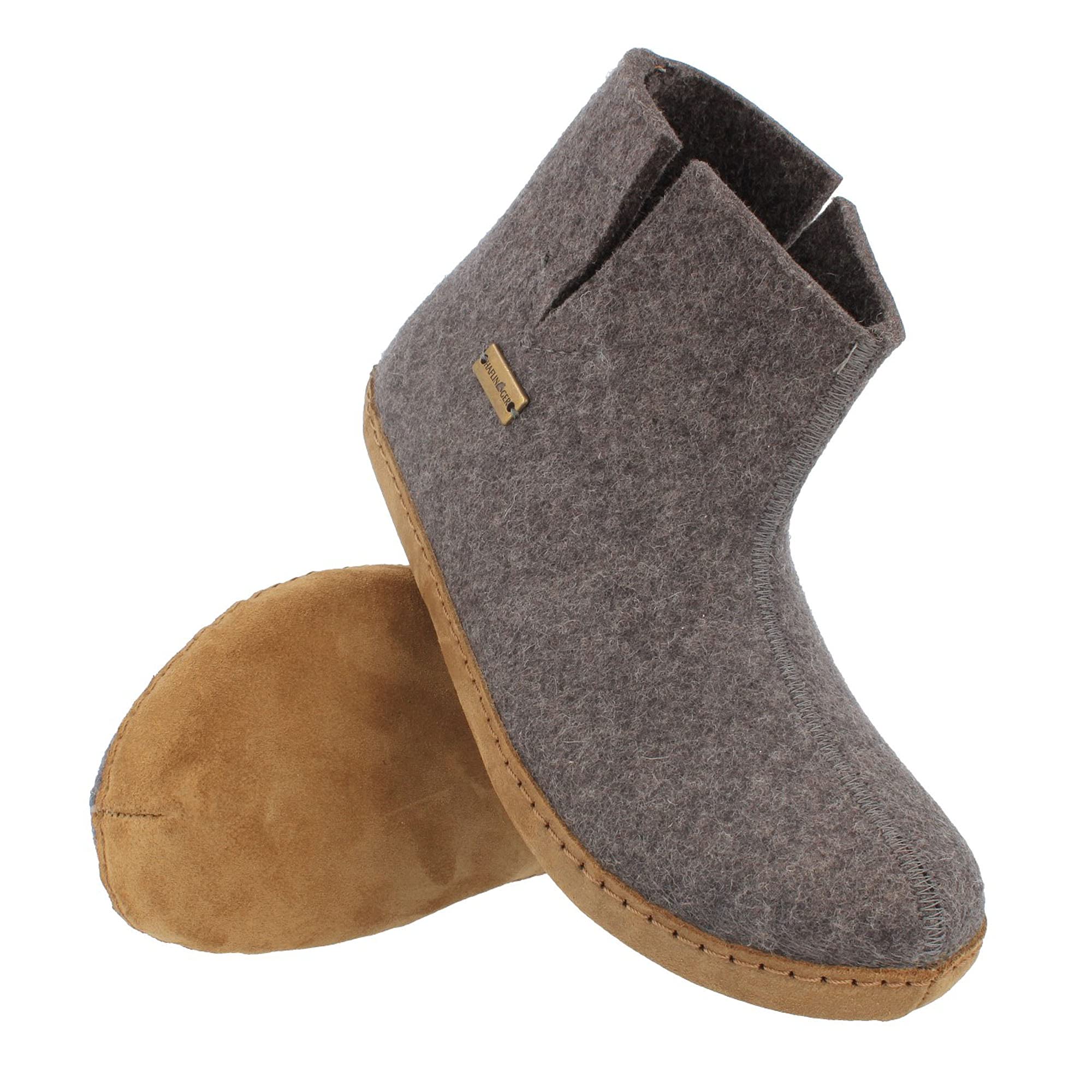 HAFLINGER Men's Wool Slippers - Comfortable Indoor/Outdoor House Shoes for Men - Perfect for Relaxing at Home, Lounging & Errands