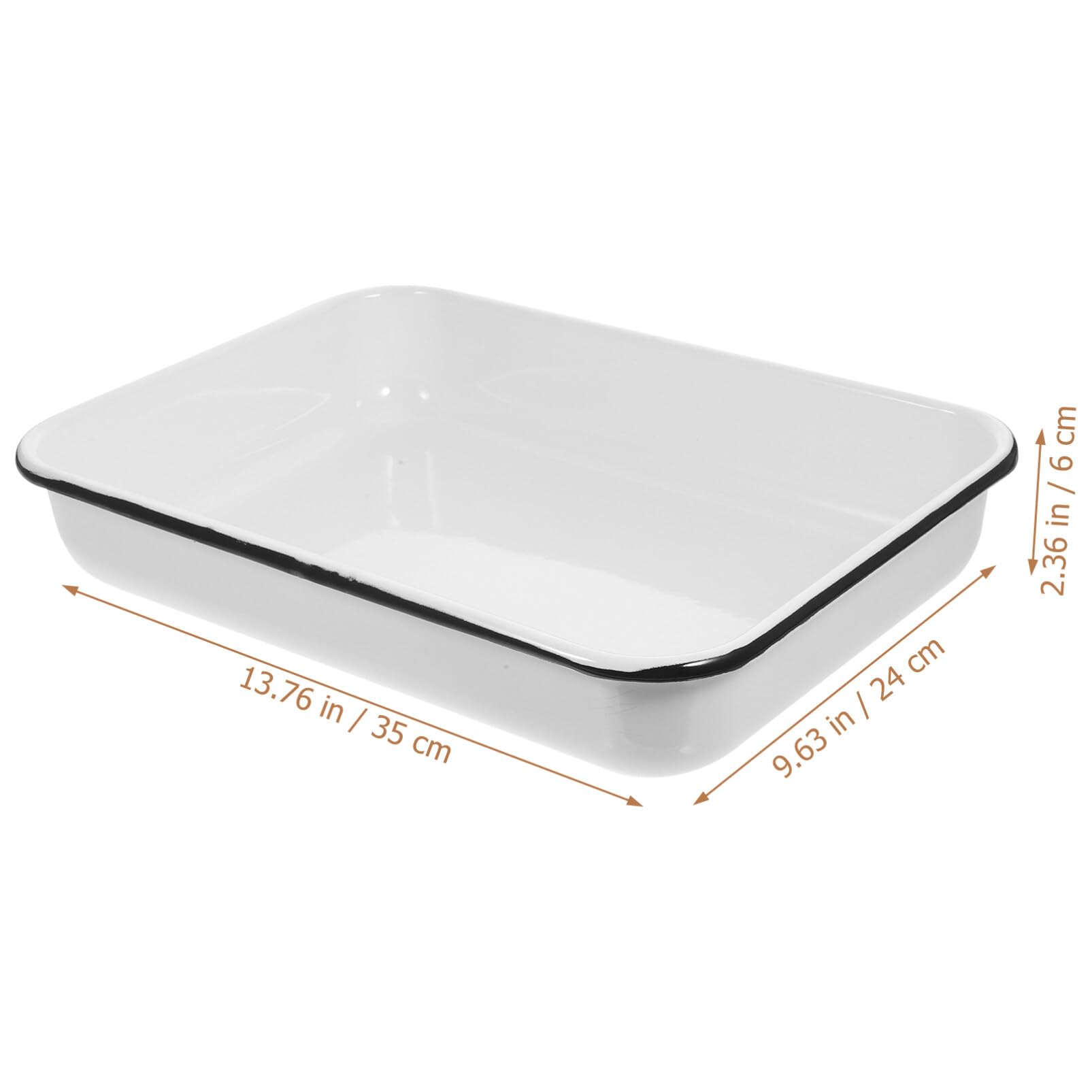 Premium White Enamel Baking Pan - 9x13 Inch Rectangular Roasting Pan, Enameled Steel Lasagna Dish, Oblong Cake Pan & Serving Tray | Durable Food Container for Baking, Roasting, Meal Prep & Party Serving (Great for Lasagna, Casseroles, Sheet Cakes & Holiday Meals)