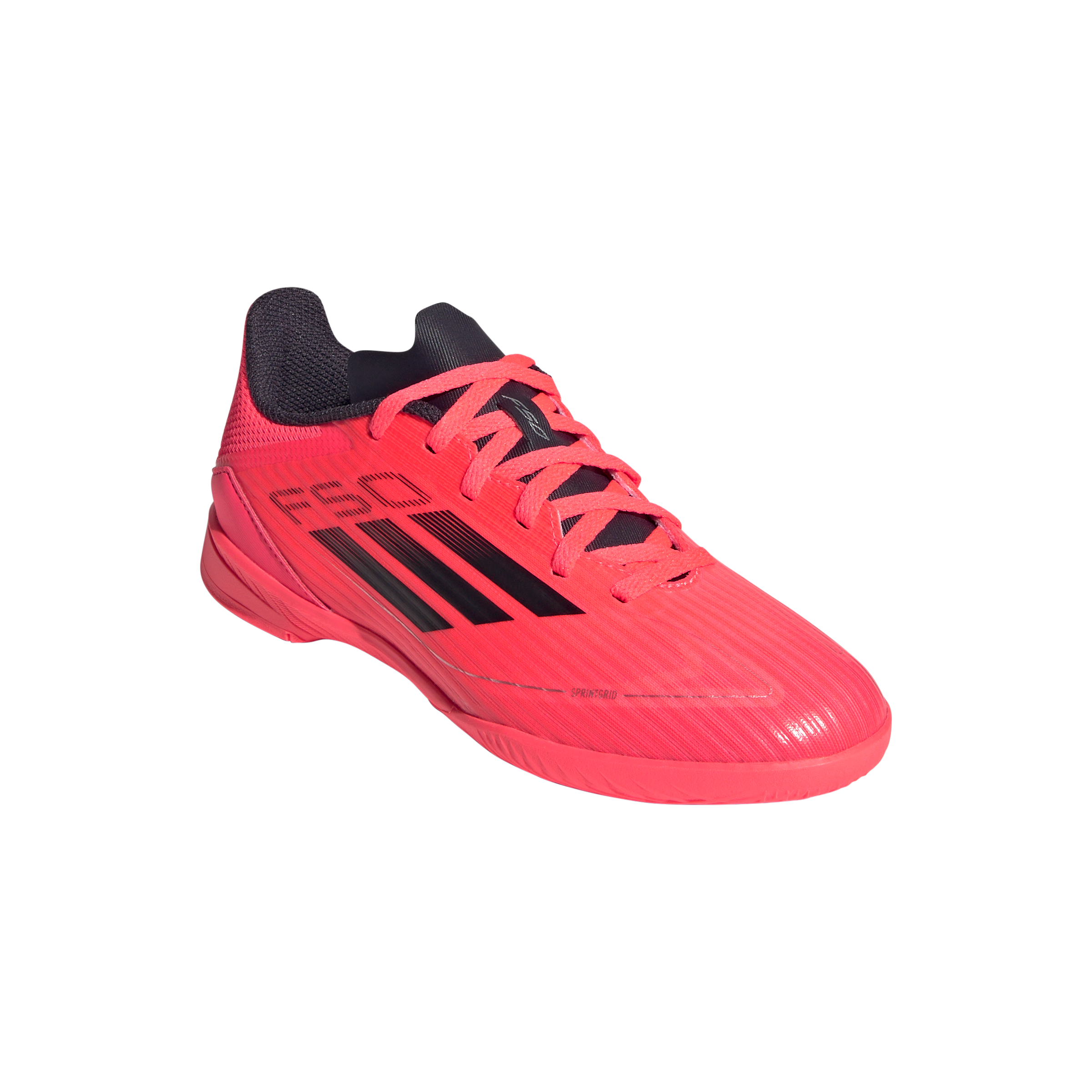 Adidas F50 League Indoor Junior Football Shoes - Turbo/Aurora Black/Platinum Metallic | Youth Soccer Cleats for Boys & Girls | Perfect for Indoor Training & Matches