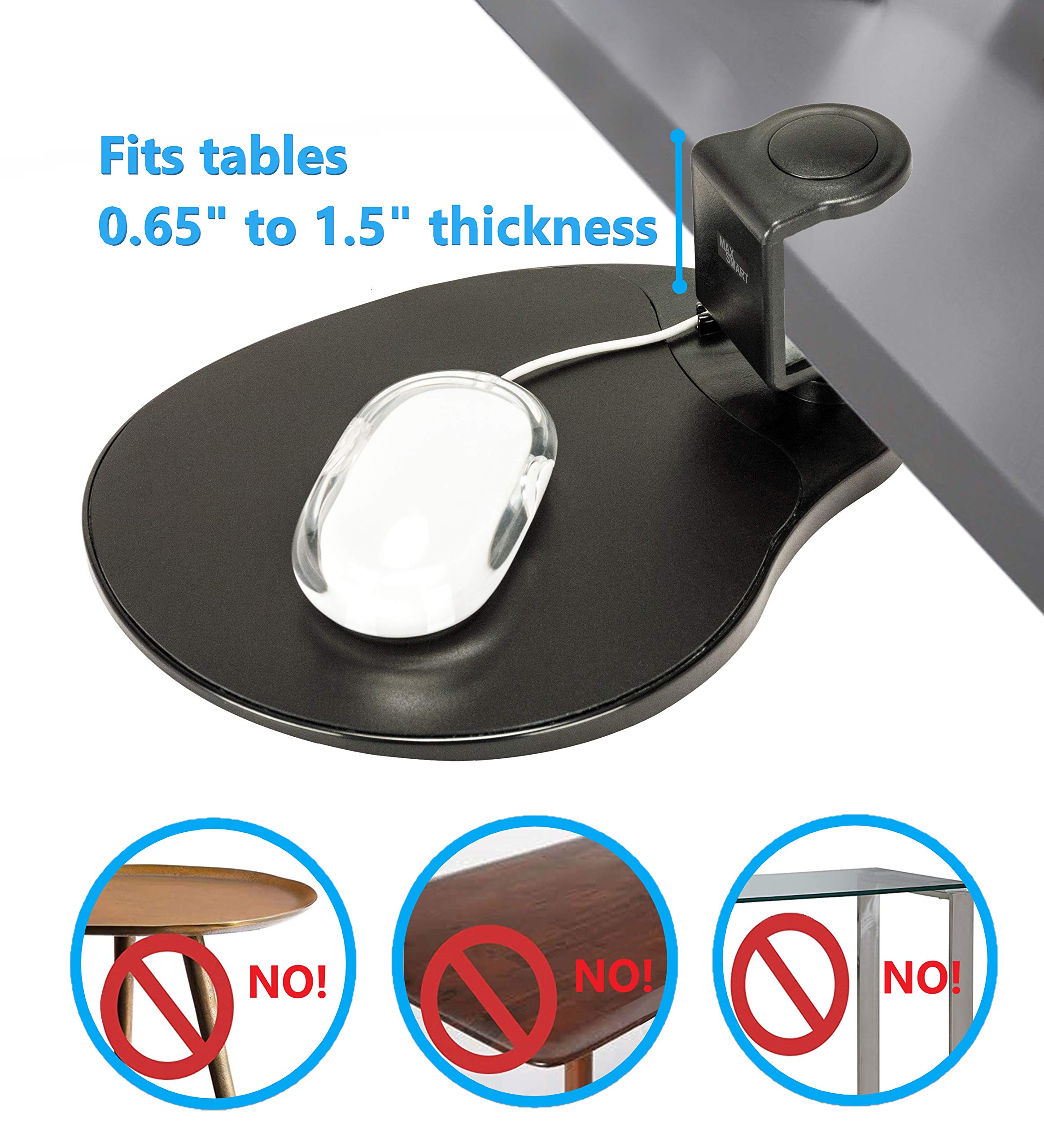 Ergonomic Clip-On Mouse Pad & Laptop Stand with Detachable Wrist Support - Perfect for Office, Home & Travel Use