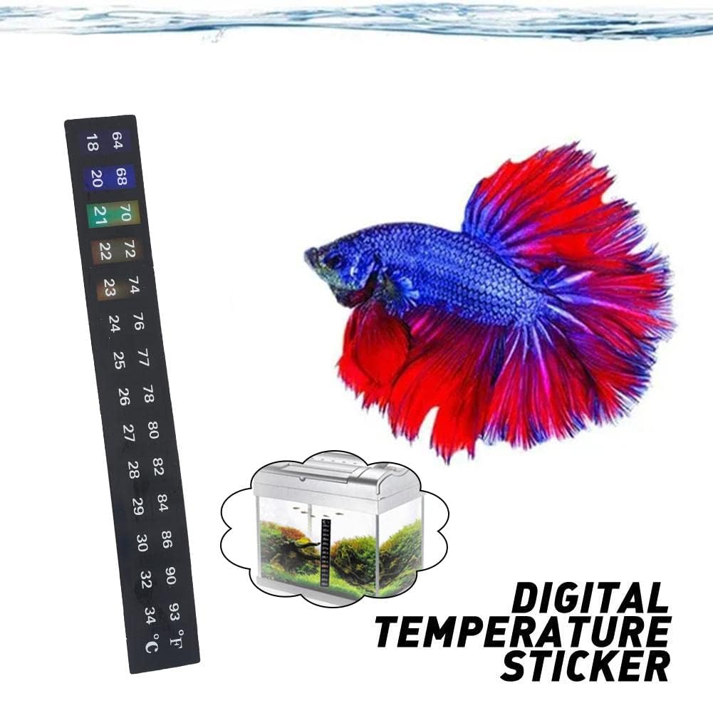 Color-Changing Aquarium Thermometer - Blue Green Digital Fish Tank Temperature Patch for Indoor Use