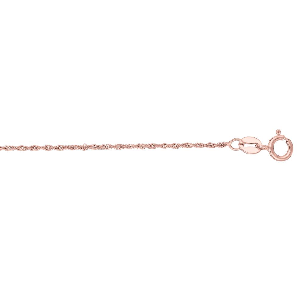 14K Gold 1.1mm Singapore Chain Necklace for Women - Dainty Delicate Gold Chain for Layering, Gift Giving & Everyday Wear