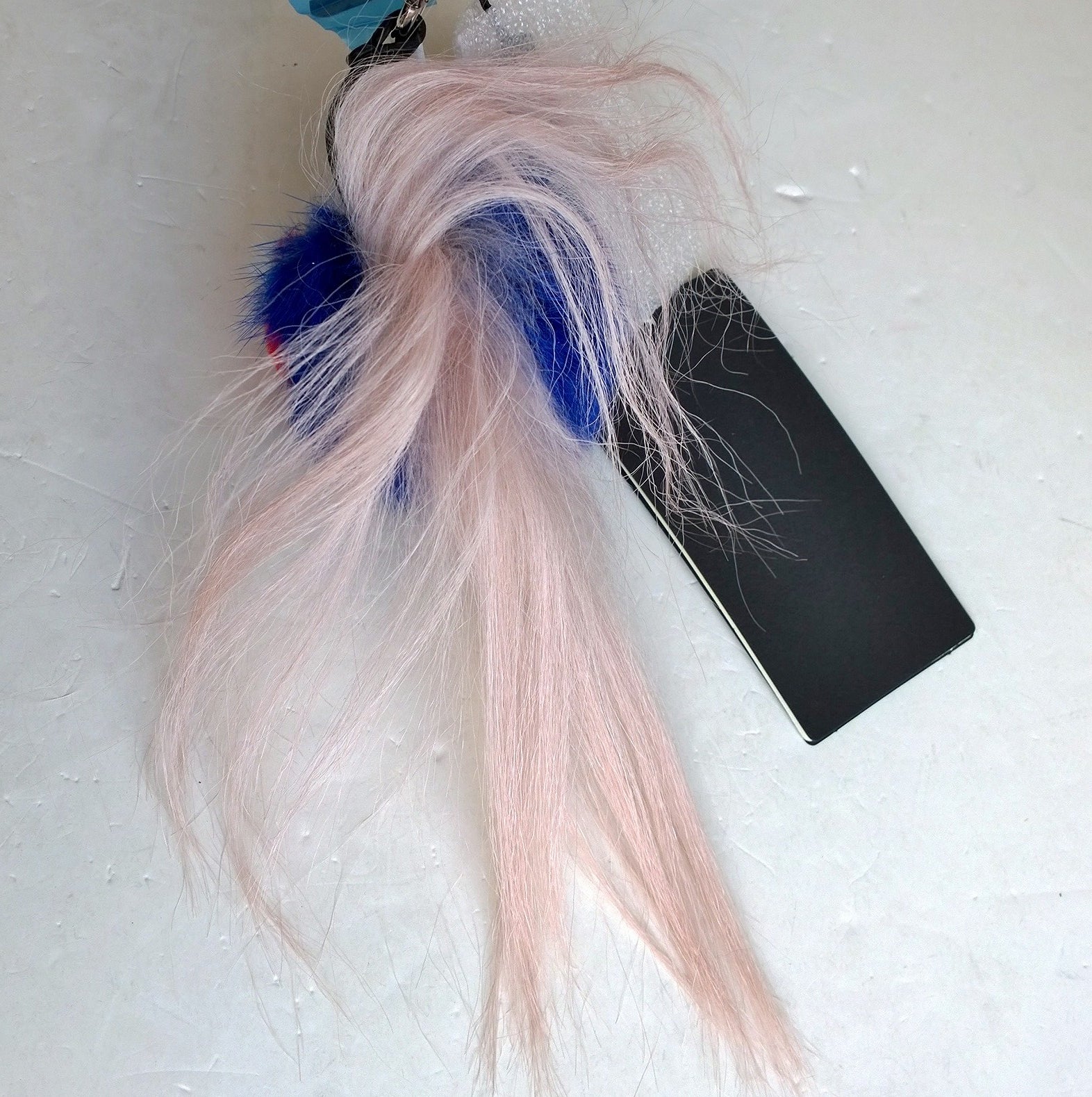 Fendi Flowery Red and Blue Fur Bag Charm - Stylish Handbag Keychain for Luxury Bags & Accessories | Perfect for Designer Bags, Wallets & Keys