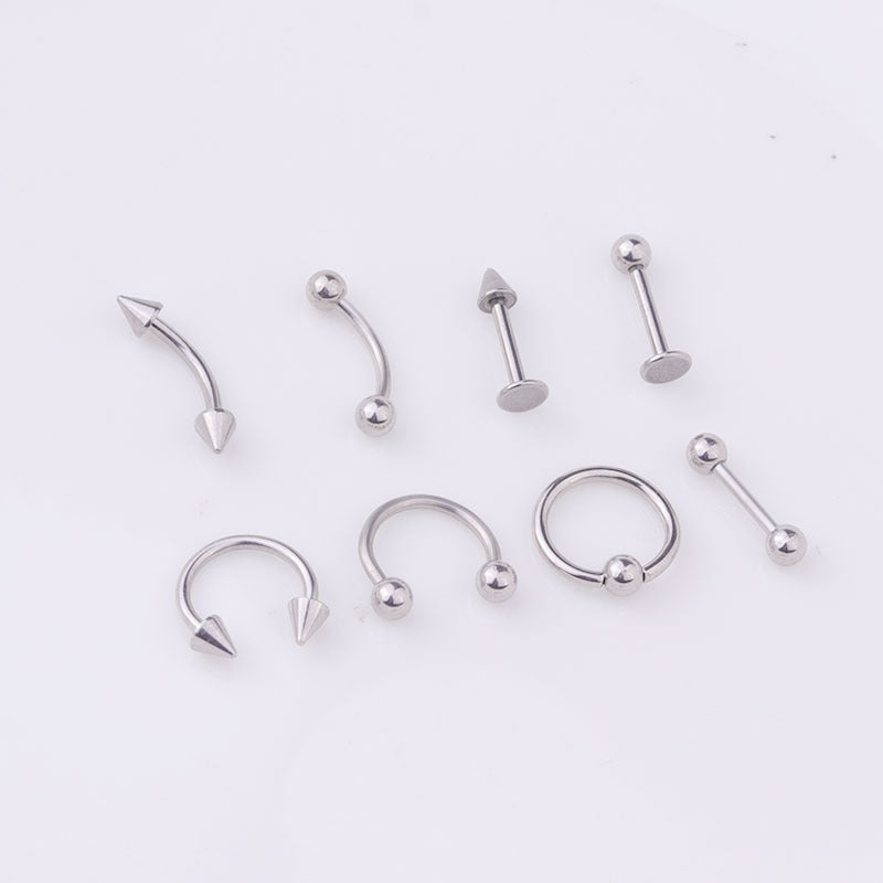 16G Stainless Steel Horseshoe Circular Captive Ring Rook Piercing Set of 8 | BJ8501 | Perfect for Cartilage, Nose, and Ear Piercings