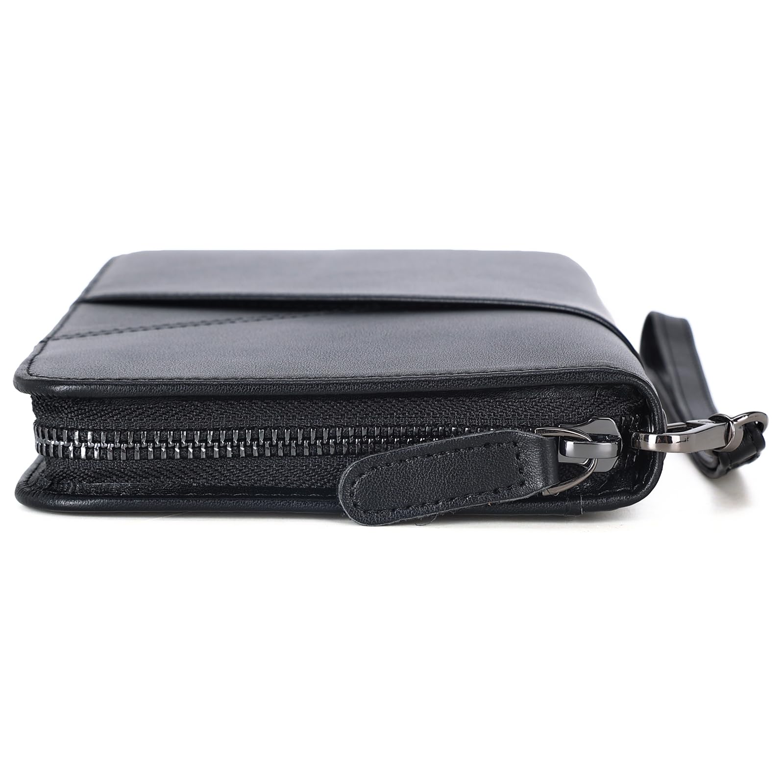 Premium Polare Napa Leather Passport Holder with YKK Zipper - RFID Blocking Travel Document Organizer for 2 Passports - Secure Ticket & ID Case (Black) | Perfect for International Travel, Business Trips & Vacation Security