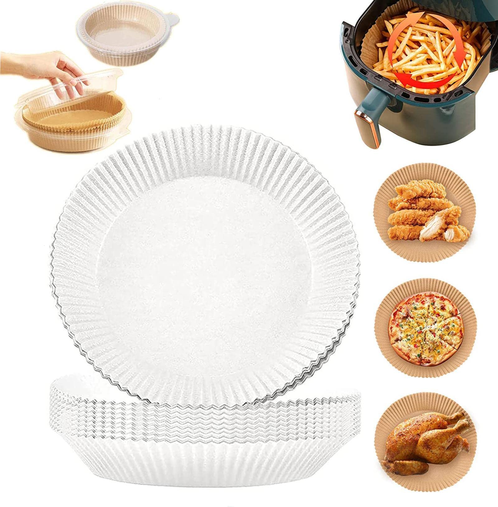Non-Stick Air Fryer Parchment Paper Liners - 500pcs 6.3