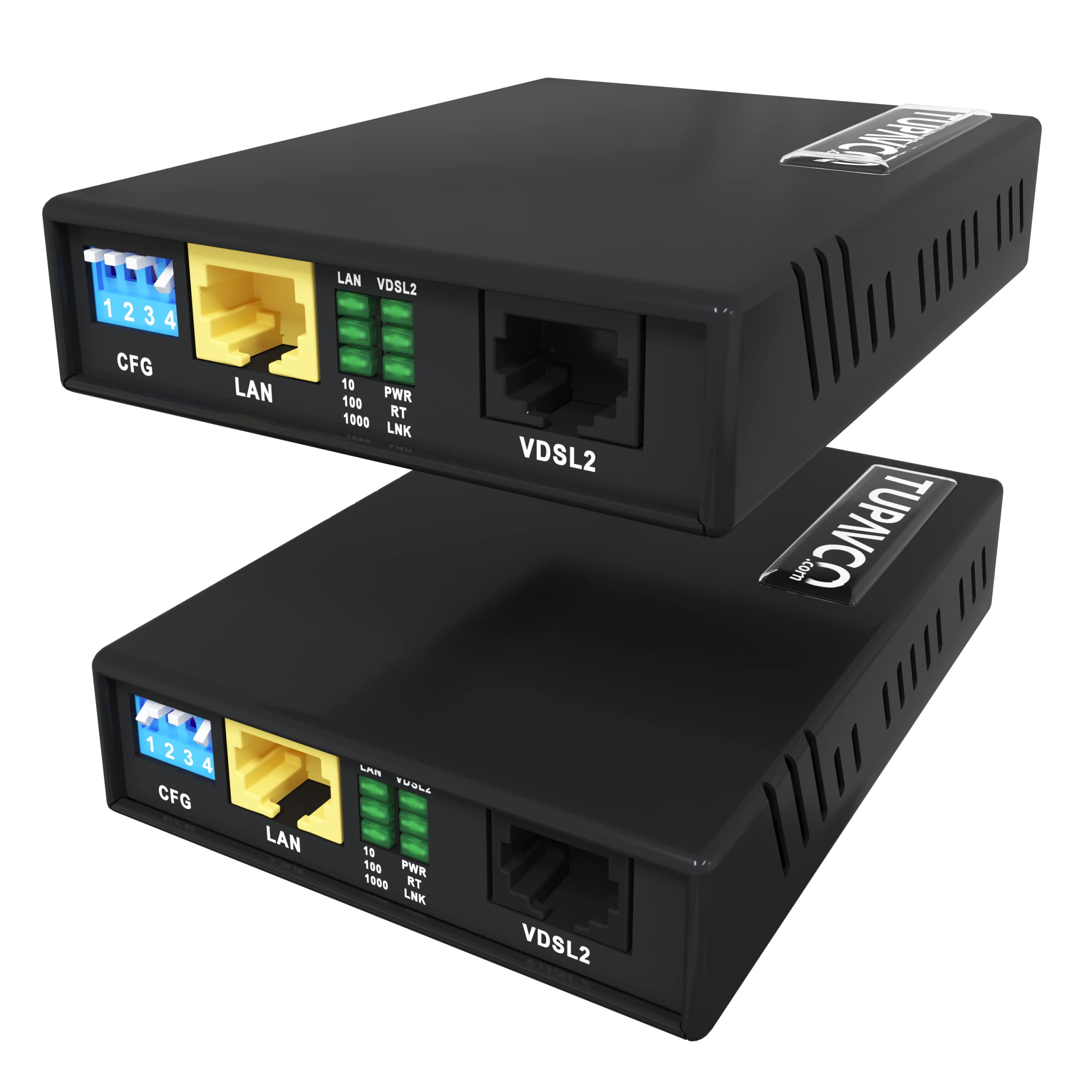 Tupavco TEX-200 Ethernet Extender Kit - Extend LAN Network up to 5000ft via Phone Line or CAT5/6 Cable (300Mbps High-Speed) | Plug & Play Setup with 8 Profiles | Ideal for Home Office, Warehouse & Long-Distance Networking