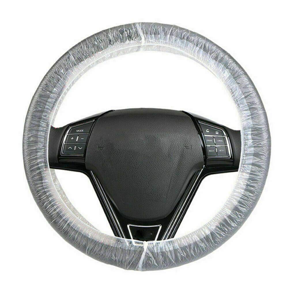 BESPORTBLE Disposable Elastic Car Steering Wheel Cover - 250PCS White Steering Wheel Protector Sleeve for Auto, Truck & Vehicle - Perfect for Taxi, Ride Share & Car Rental Hygiene Protection