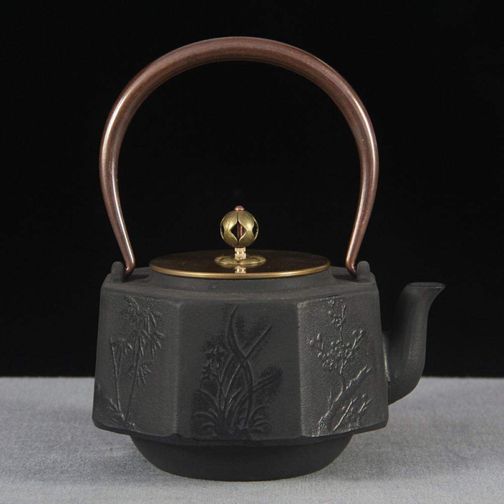 Premium JHSHENGSHI Cast Iron Teapot - 8-Sided Exquisite Iron Kettle for Boiling Water & Brewing Tea | Traditional Japanese Tetsubin Style | Perfect for Home, Office & Tea Ceremonies