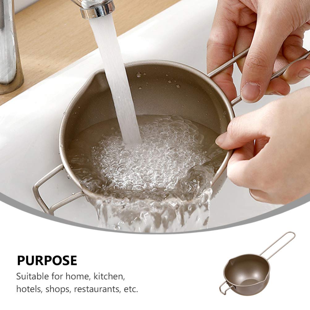 Cabilock 1-Piece Stainless Steel Chocolate Melting Pot - Double Boiler for Butter, Fondue & Milk - Mini Candle Heating Utensil for Candy Making, Baking & Coffee (Turkey Carbon Steel, One-Piece Baby Safe Design) - Perfect for Home Kitchens, Bakeries & DIY Dessert Parties