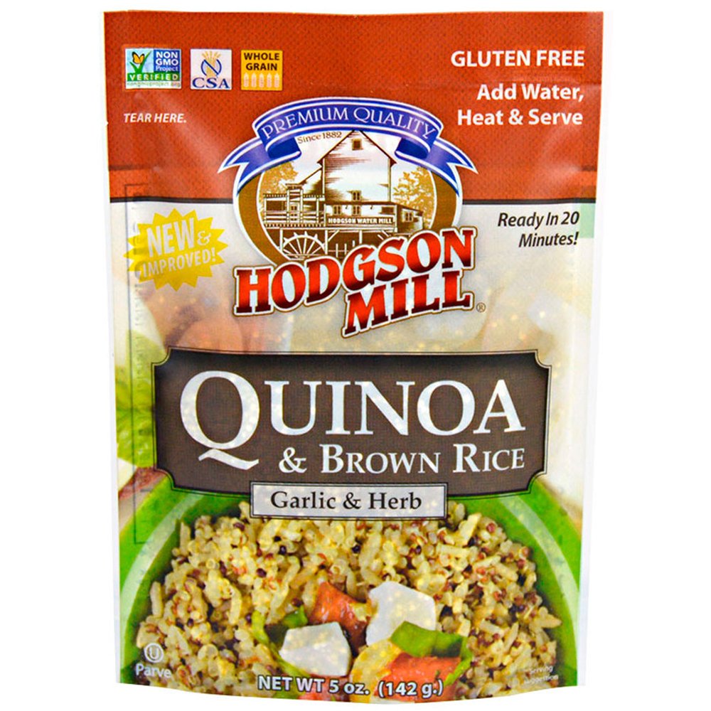 Hodgson Mill Quinoa & Brown Rice with Garlic and Herb Seasoning - 5 Ounce (Pack of 6) - Quick & Healthy Whole Grain Side Dish - Ready in Minutes - Perfect for Meal Prep, Lunch Boxes, and Healthy Family Dinners