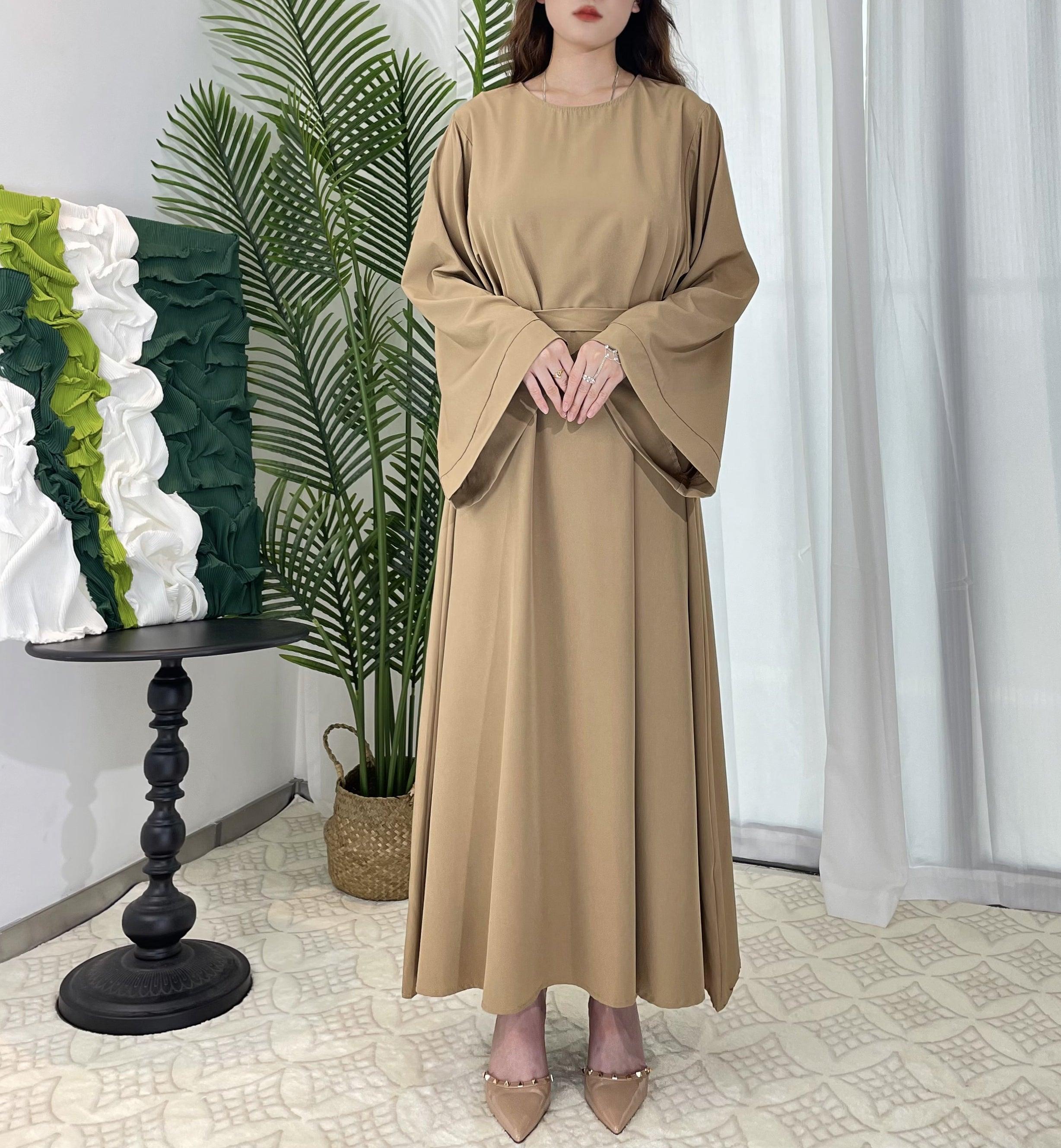WG02 Solid Abaya - Simple Long Women's Dress | Classic Islamic Abaya for Prayer, Modest Fashion & Everyday Wear