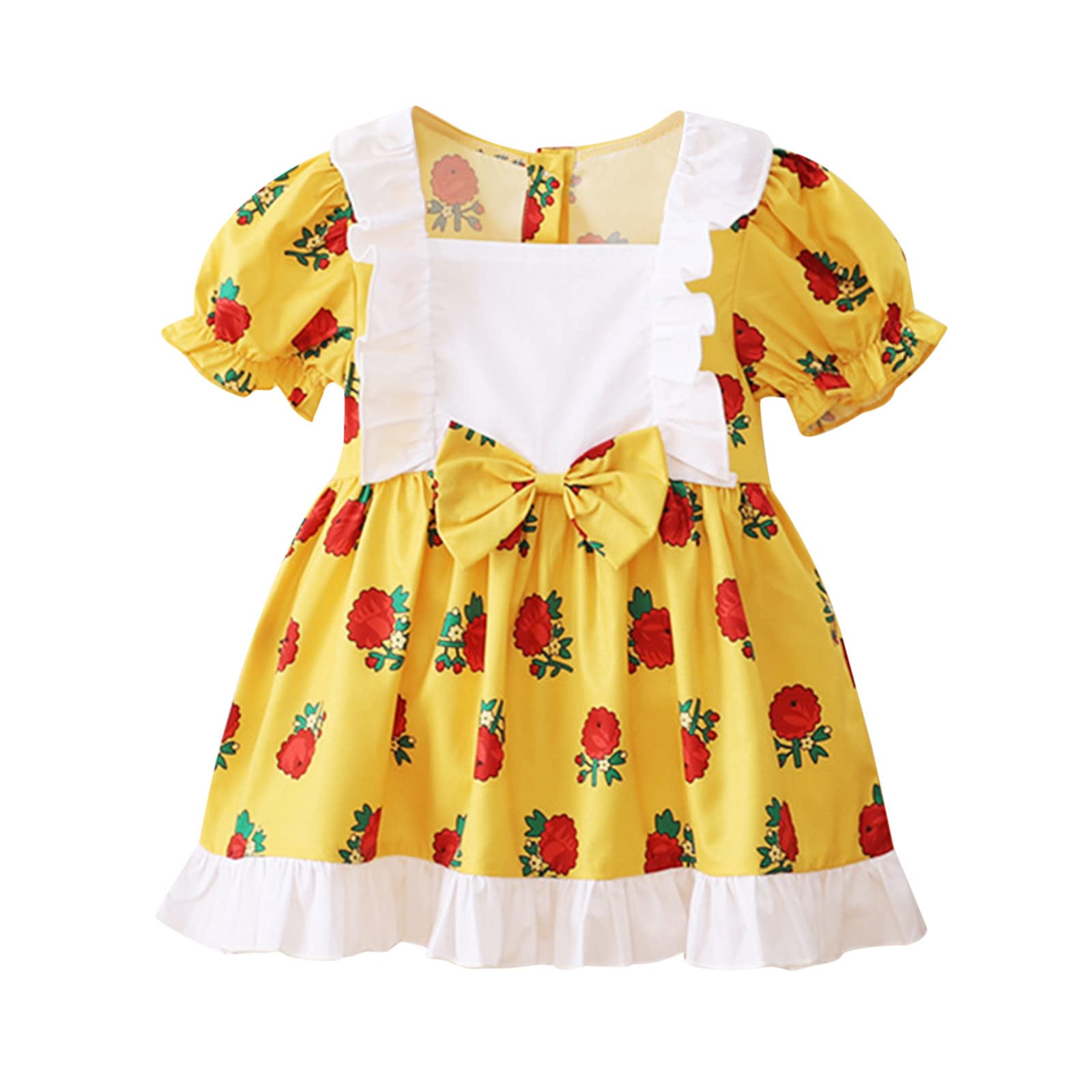 Dark Princess Dress for Toddler Girls - Floral Rose Sleeveless Ruffle Sleeve Beach Dress | Perfect for Birthday Parties, Photo Shoots & Summer Vacations