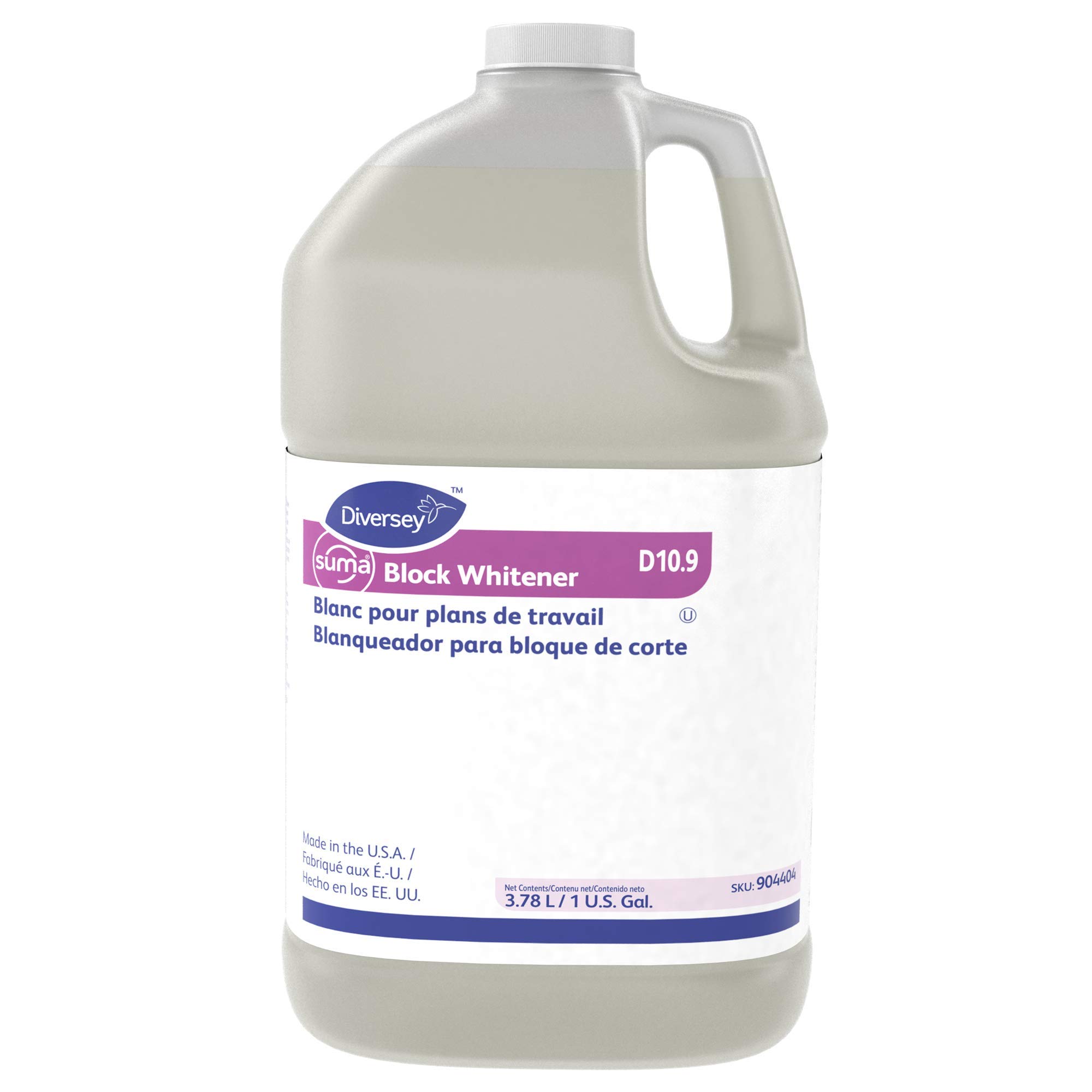 Diversey 904404 SUMA Block Whitener - Stain Remover for Cutting Boards & Chopping Blocks, Ready-to-Use 1-Gallon (4-Pack) | Professional Kitchen Cleaning Solution for Restaurants & Food Prep Areas