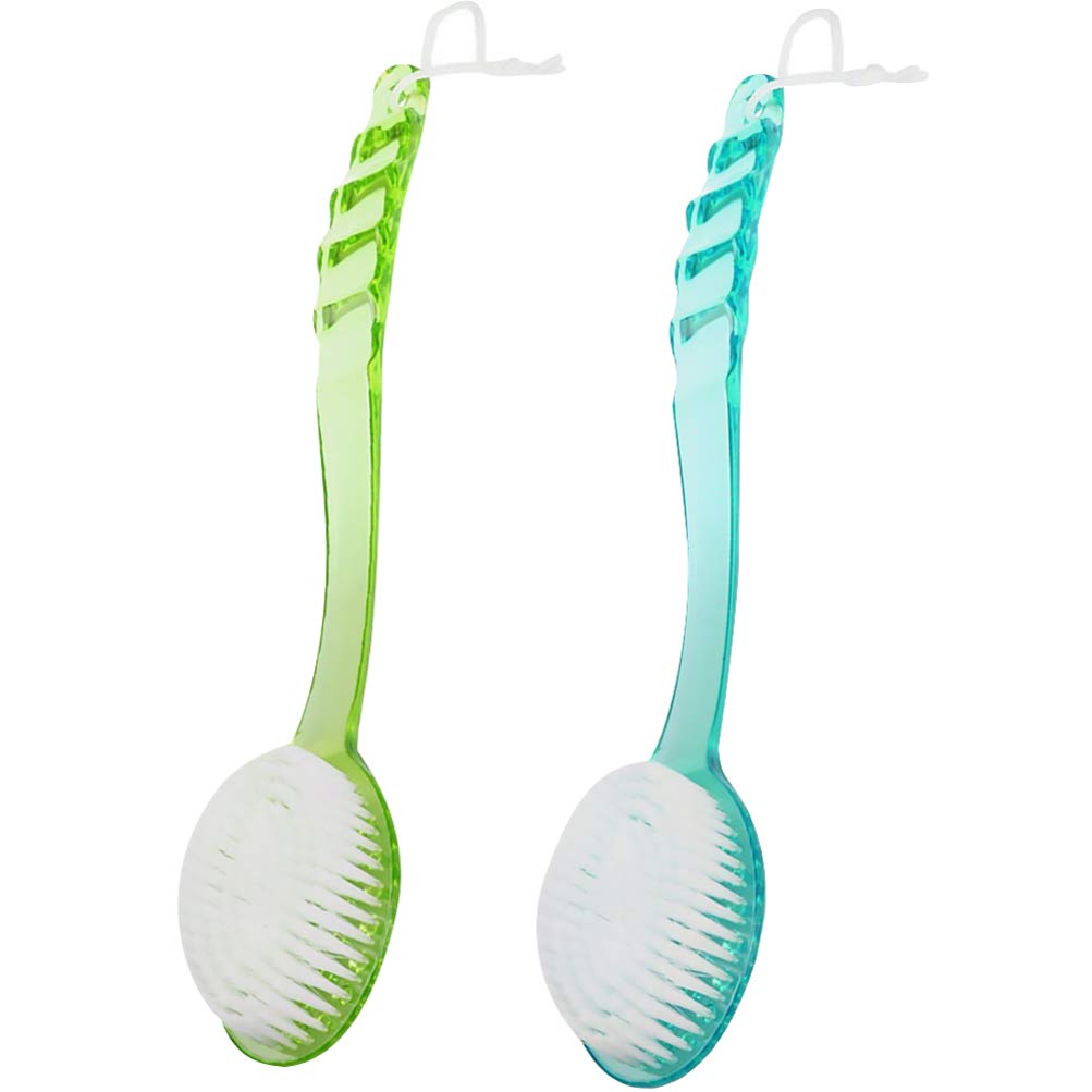 Cabilock 2-Pack Long Handle Body Brush & Back Scratcher - Exfoliating Shower Brush for Dry Brushing, Scalp Massage & Skin Care - Perfect for Bath, Spa & Home Relaxation