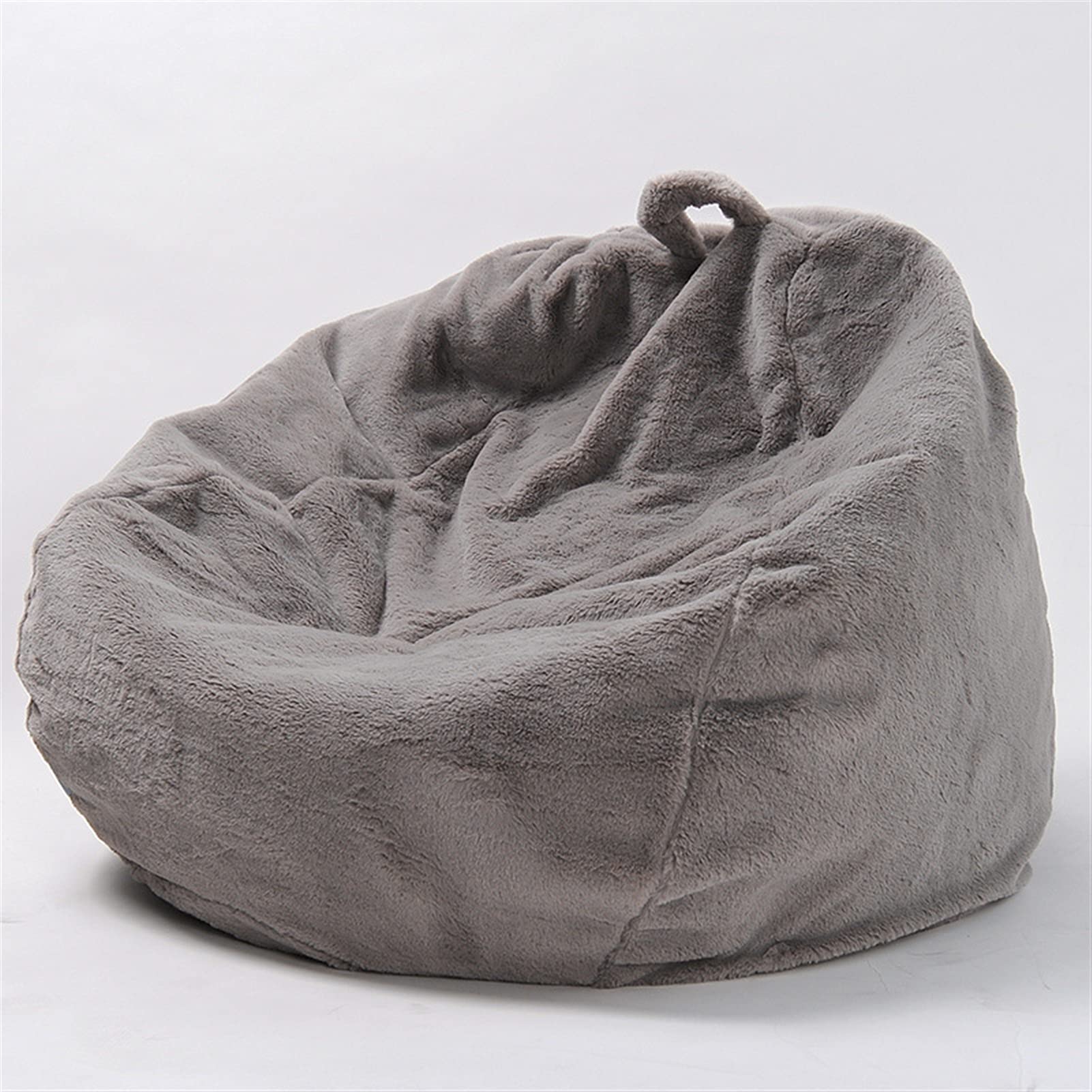 ZHBO Grey Fur Bean Bag Sofa Chair for Adults - Comfortable Living Room Recliner with Removable Cover | Perfect for Lounging, Gaming & Relaxation in Bedroom, Dorm or Home Theater
