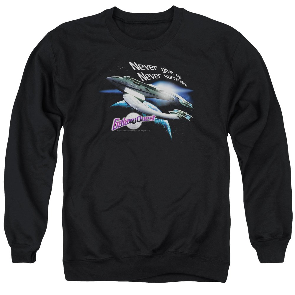 Galaxy Quest Never Surrender Unisex Crewneck Sweatshirt - Soft Cotton Pullover for Men & Women - Perfect for Movie Nights, Cosplay & Casual Wear