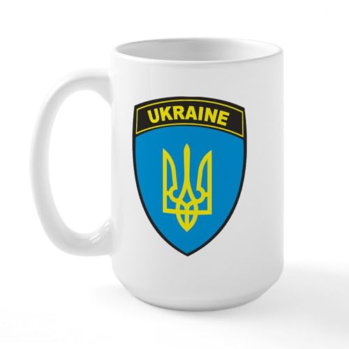 White - Ukraine Shield Large Mug