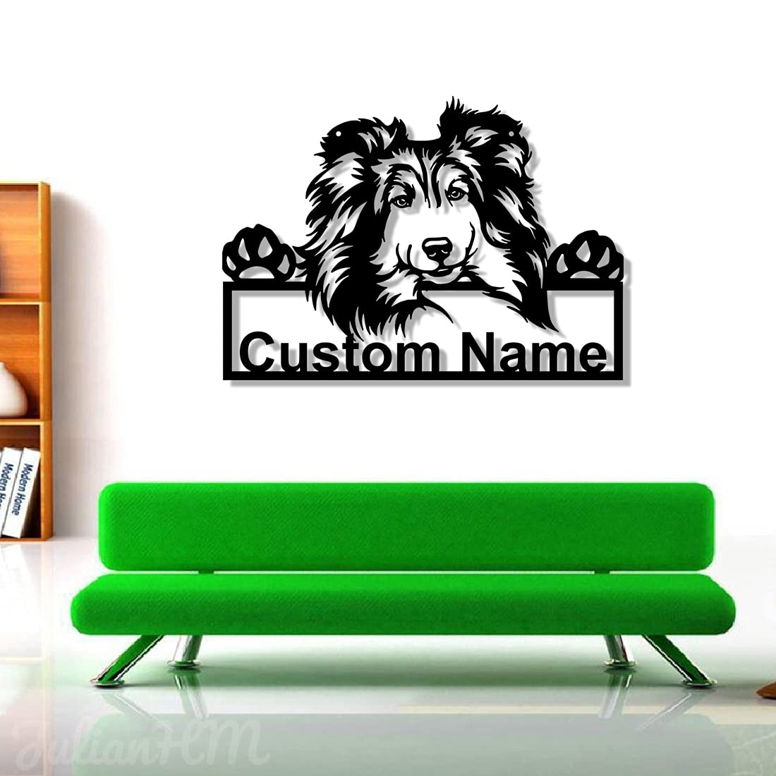 Custom Shetland Sheepdog LED Metal Wall Art - Personalized 12x12 Inch Lighted Home Decor - Perfect for Pet Lovers, Living Room, Bedroom & Office Decor