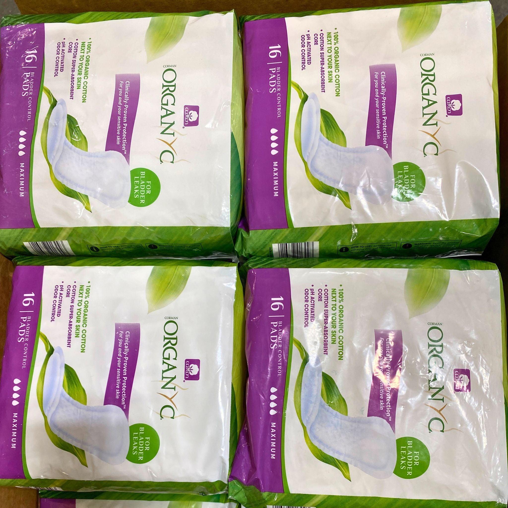 Organyc 100% Organic Cotton Bladder Control Pads for Women - Maximum Absorbency (40 Count) - Incontinence Protection for Active Lifestyle & Overnight Use