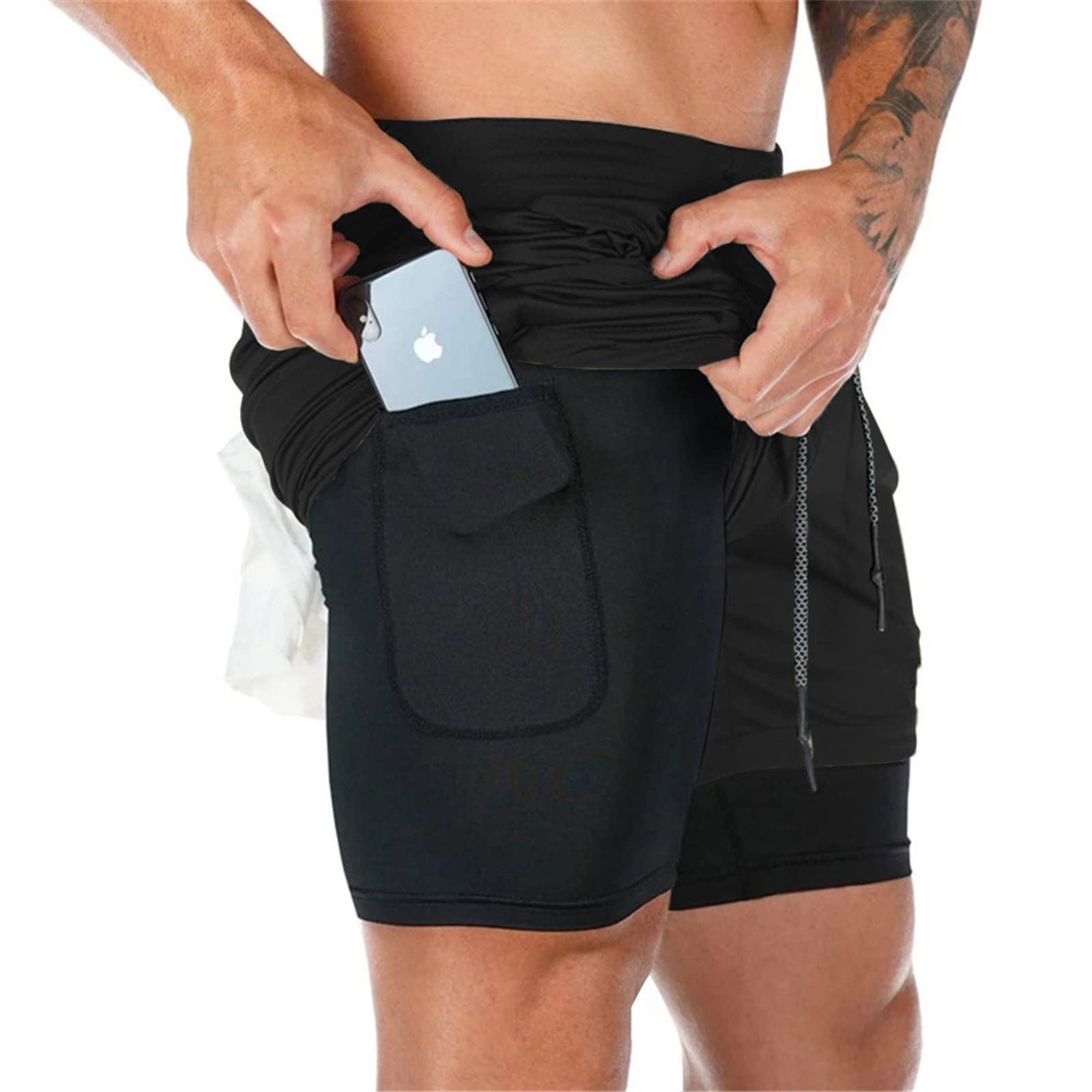Surenow Men's 2-in-1 Running Shorts with Liner - 7