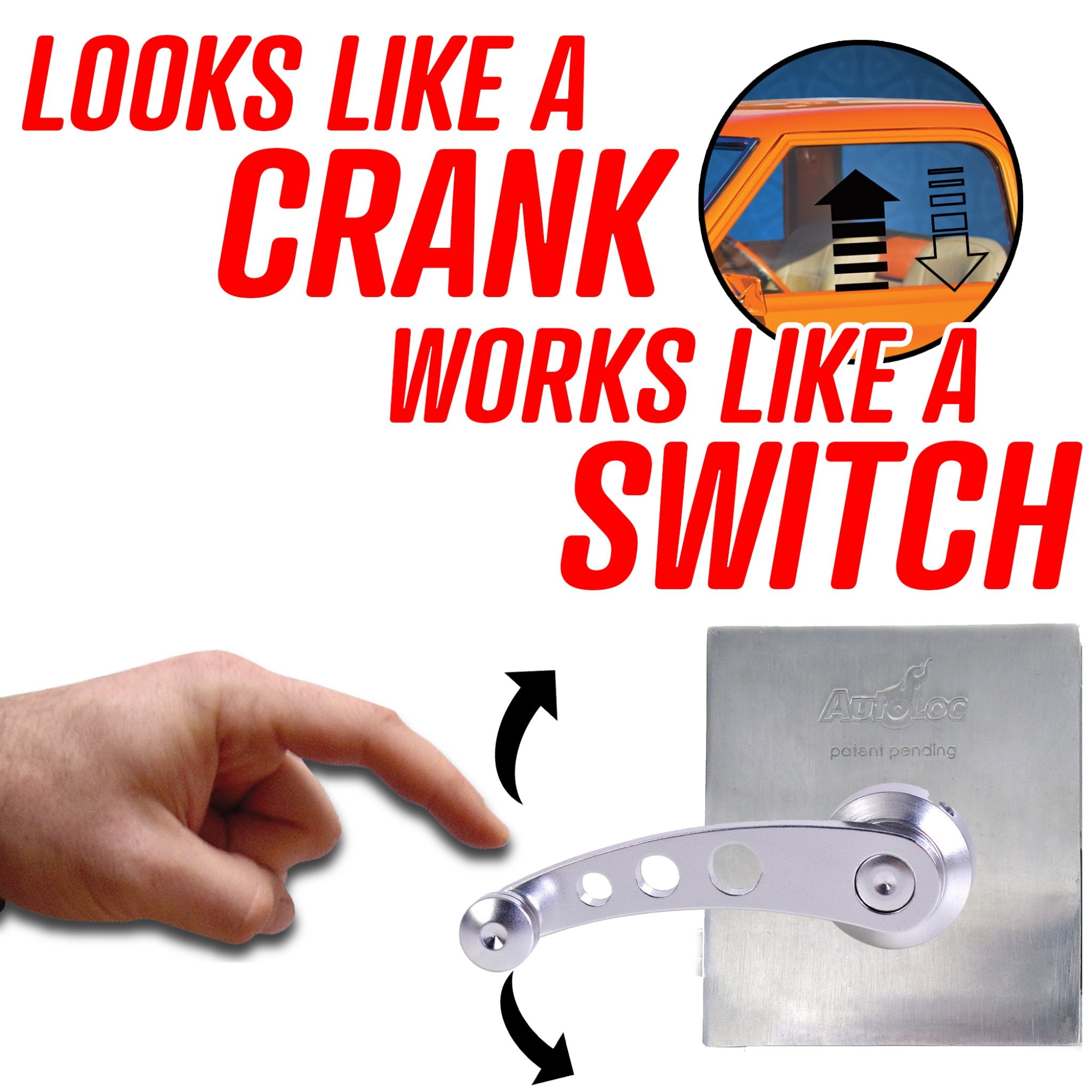 1901-1907 Oldsmobile Curved Dash 12V Power Window Conversion Kit with Billet Crank Switch & Star Lever Handles - Classic Car Restoration Parts for Vintage Auto Enthusiasts