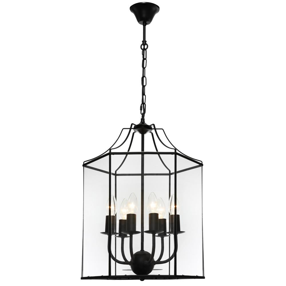 Arcadia 6-Light Black Modern Pendant Lighting Fixture - Perfect for Kitchen Island, Dining Room, and Living Room Ceiling Decor
